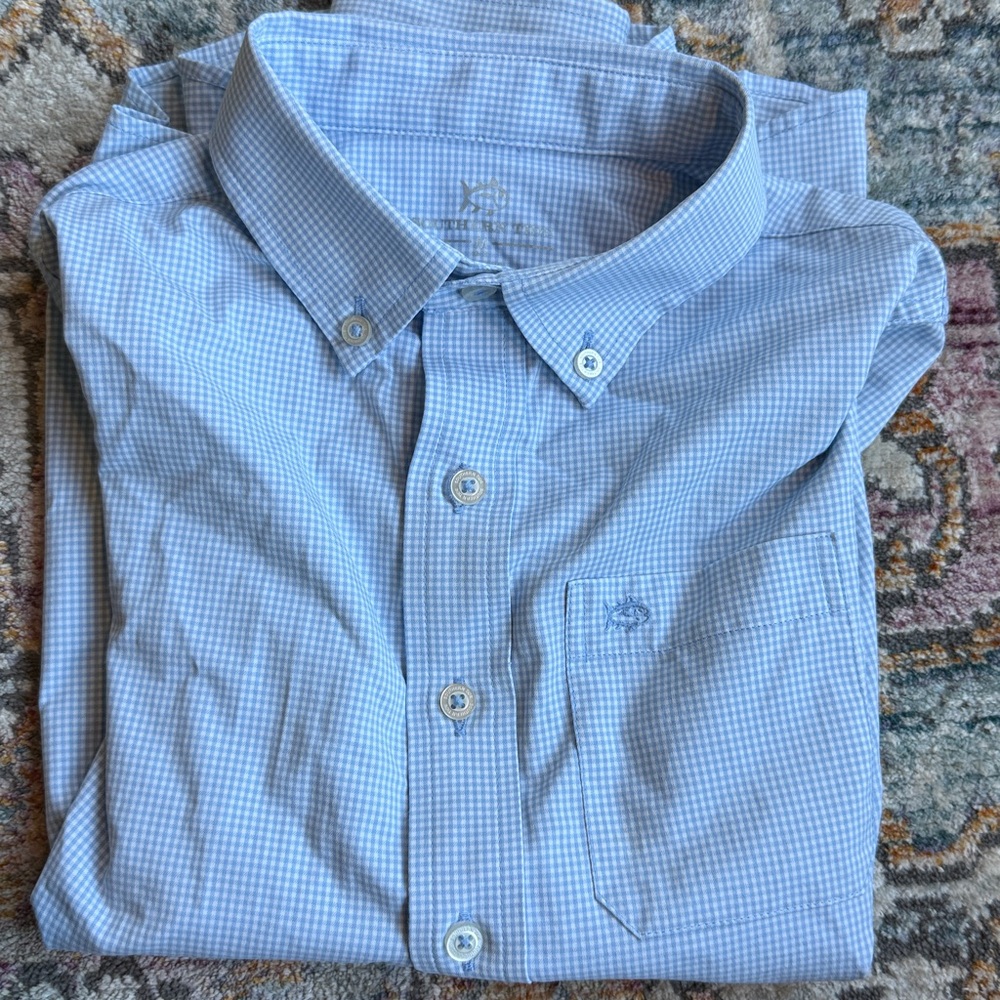 Southern Tide size M  Light Blue Gingham Button-Down Shirt